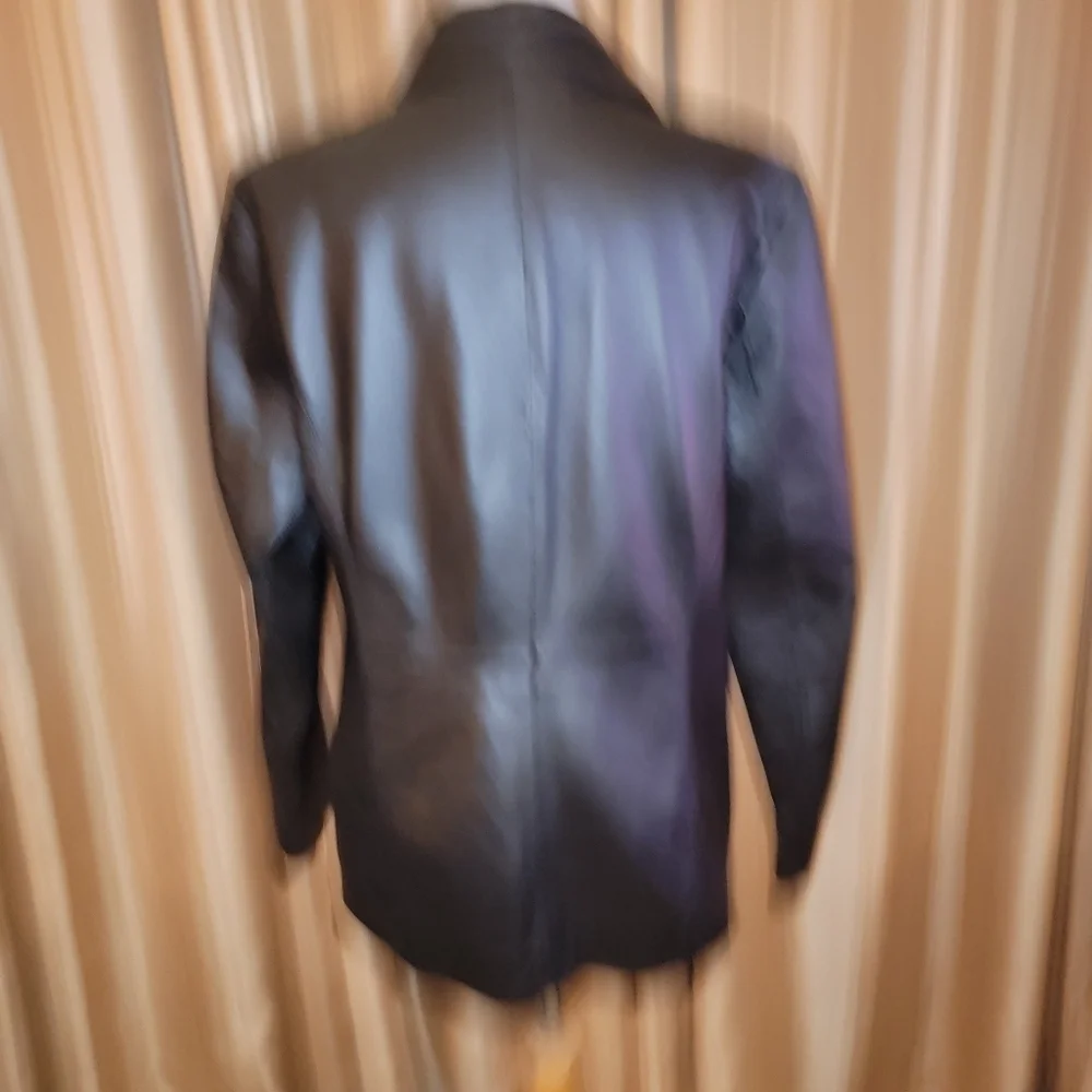 Wilsons Leather Black Leather Blazer Size Large - Picture 4 of 9